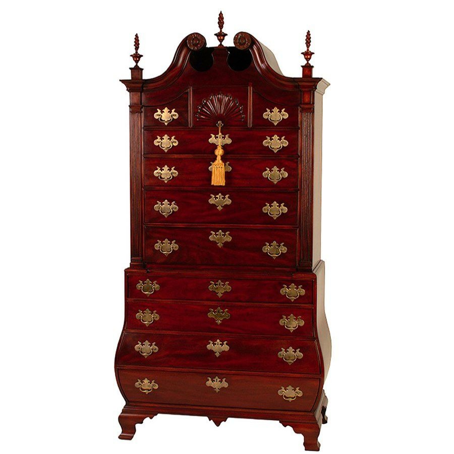 Furniture * | Scully & Scully Mahogany Bombe Chest On Chest