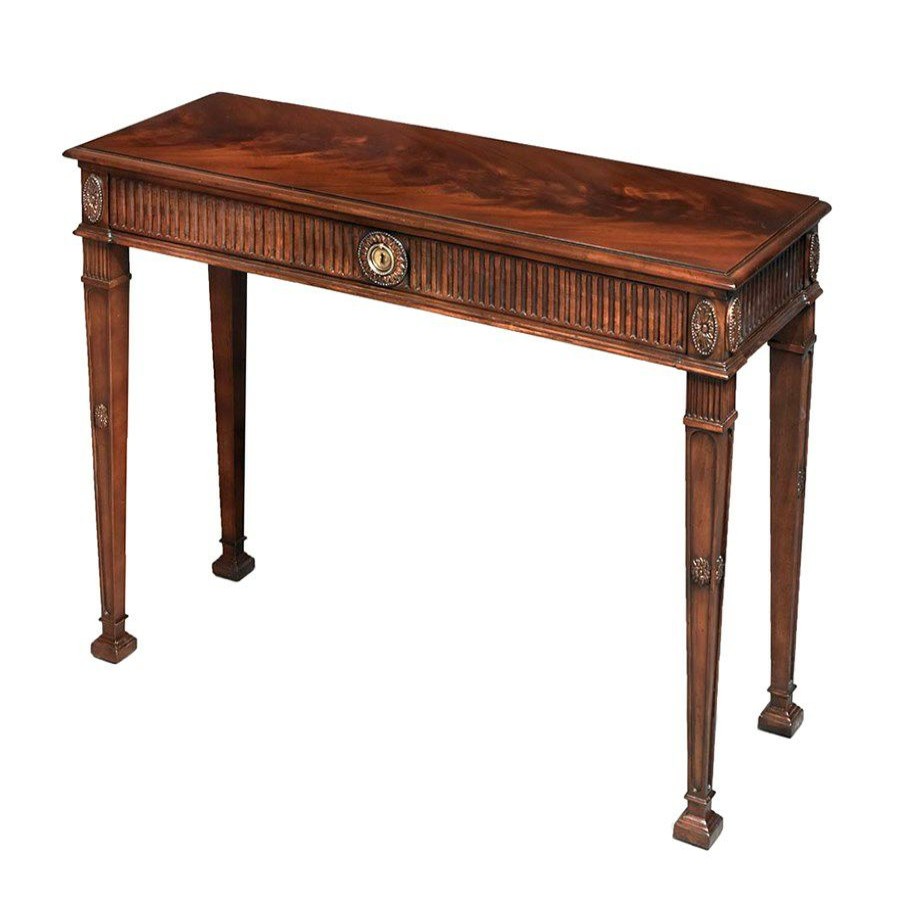 Tables * | Scully & Scully Carved Mahogany Dressing Console Table