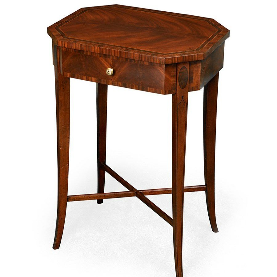 Tables * | Scully & Scully Octagonal Crotch Mahogany Side Table