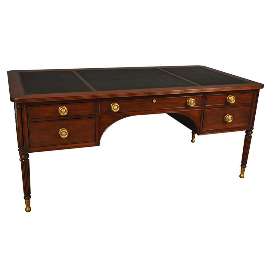 Furniture * | Scully & Scully Leather Mahogany Writing Desk