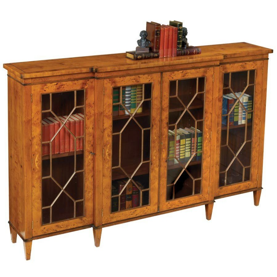 Furniture * | Scully & Scully Yew Glazed Breakfront Bookcase