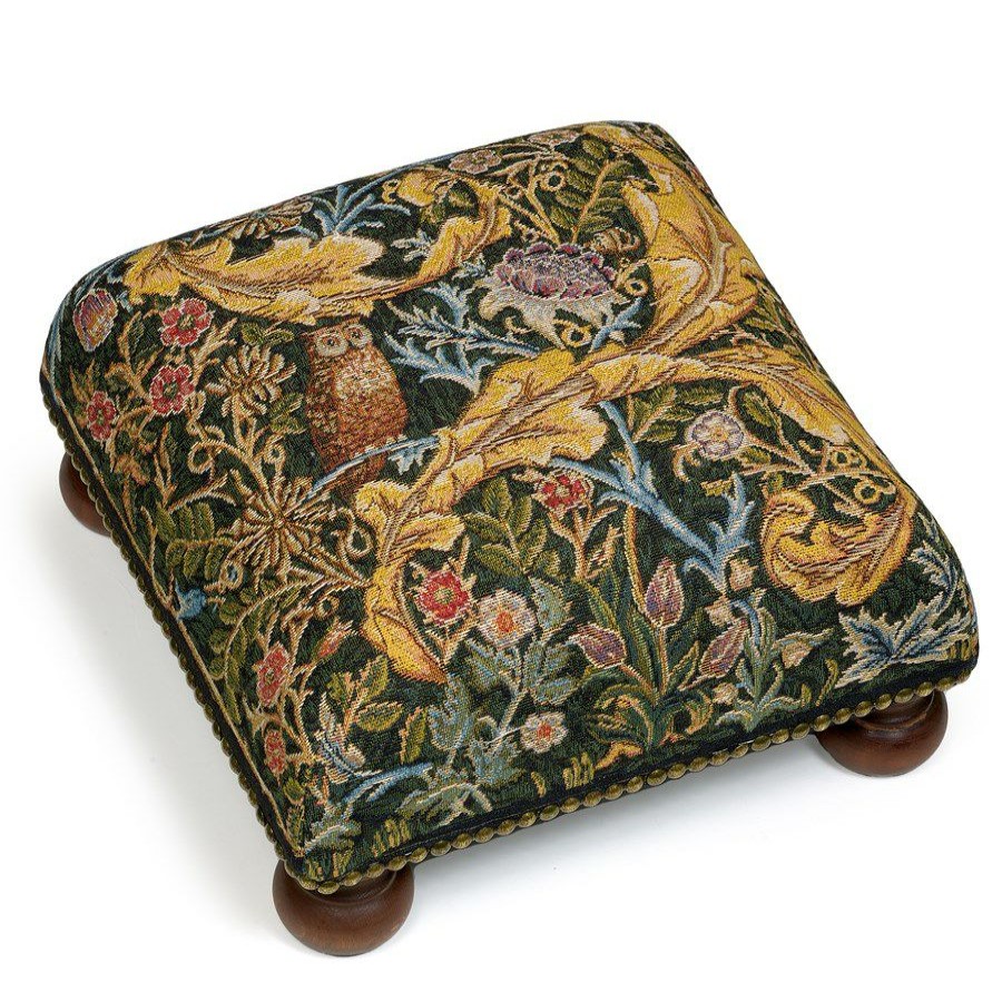 Furniture * | Scully & Scully Acanthus & Owl Tapestry Footstool