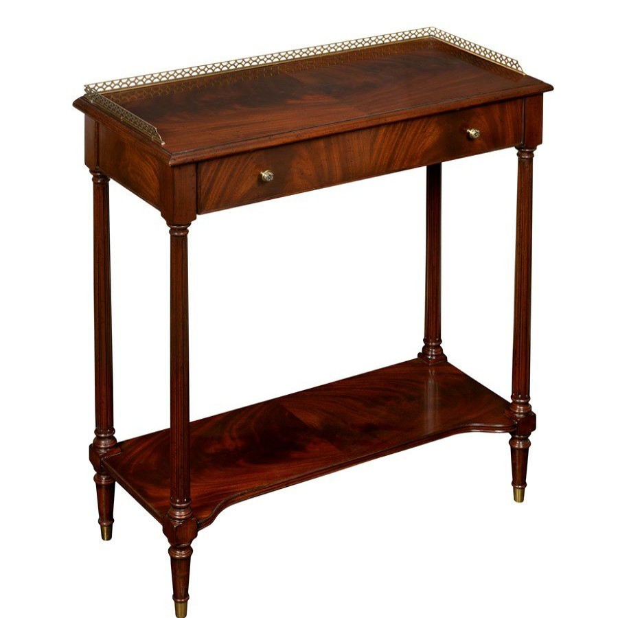 Tables * | Scully & Scully Mahogany Hall Console Table With Brass Accents