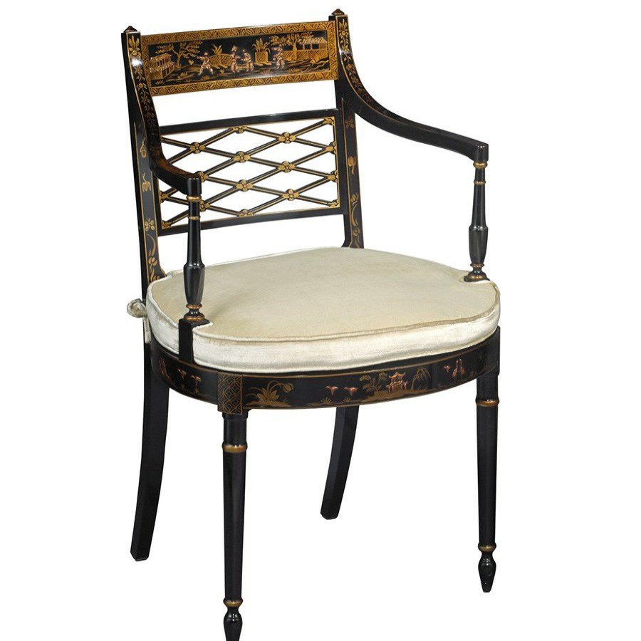 Furniture * | Scully & Scully Mahogany Chinoiserie Chairs