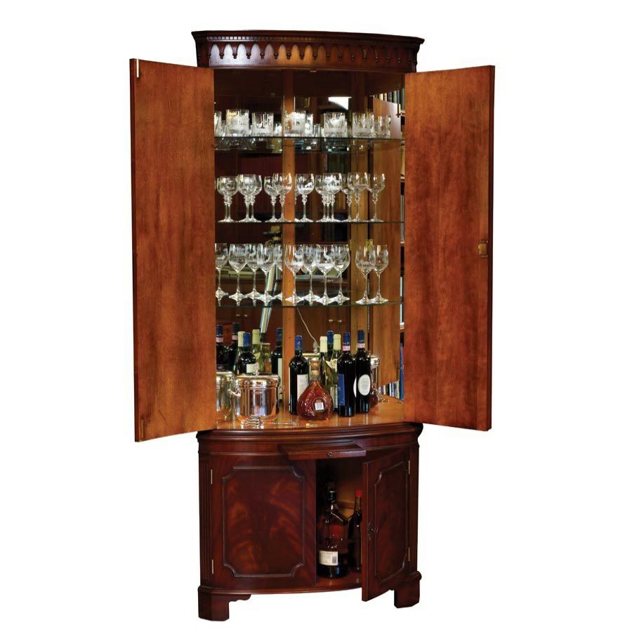 Furniture * | Scully & Scully Illuminated Mahogany Corner Cocktail Cabinet