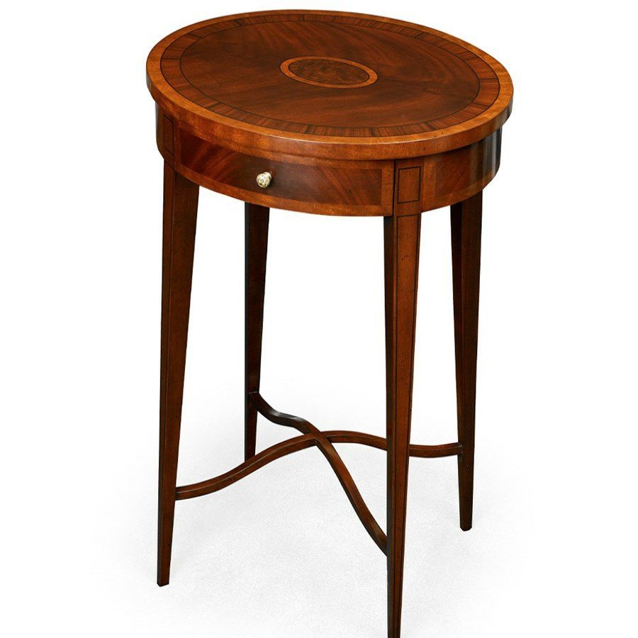 Tables * | Scully & Scully Oval Mahogany Side Table