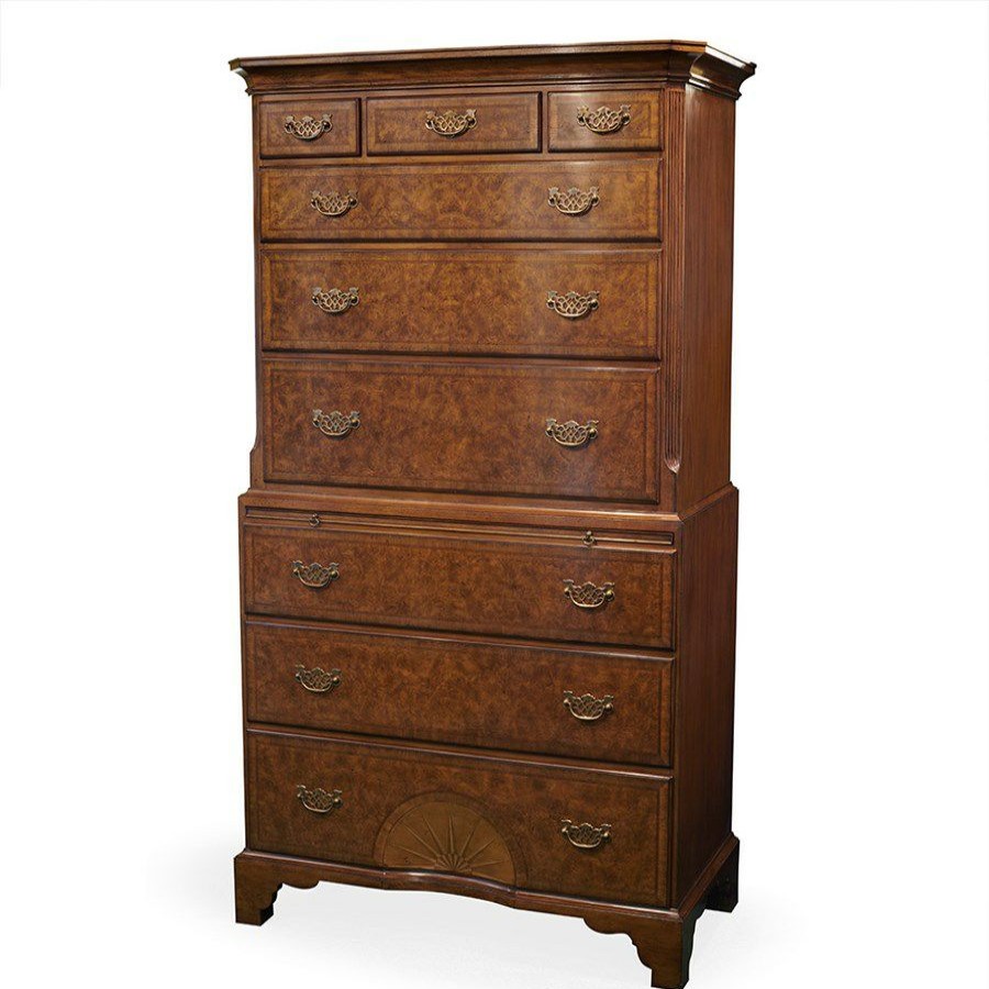 Furniture * | Scully & Scully Burr Elm Tallboy Chest