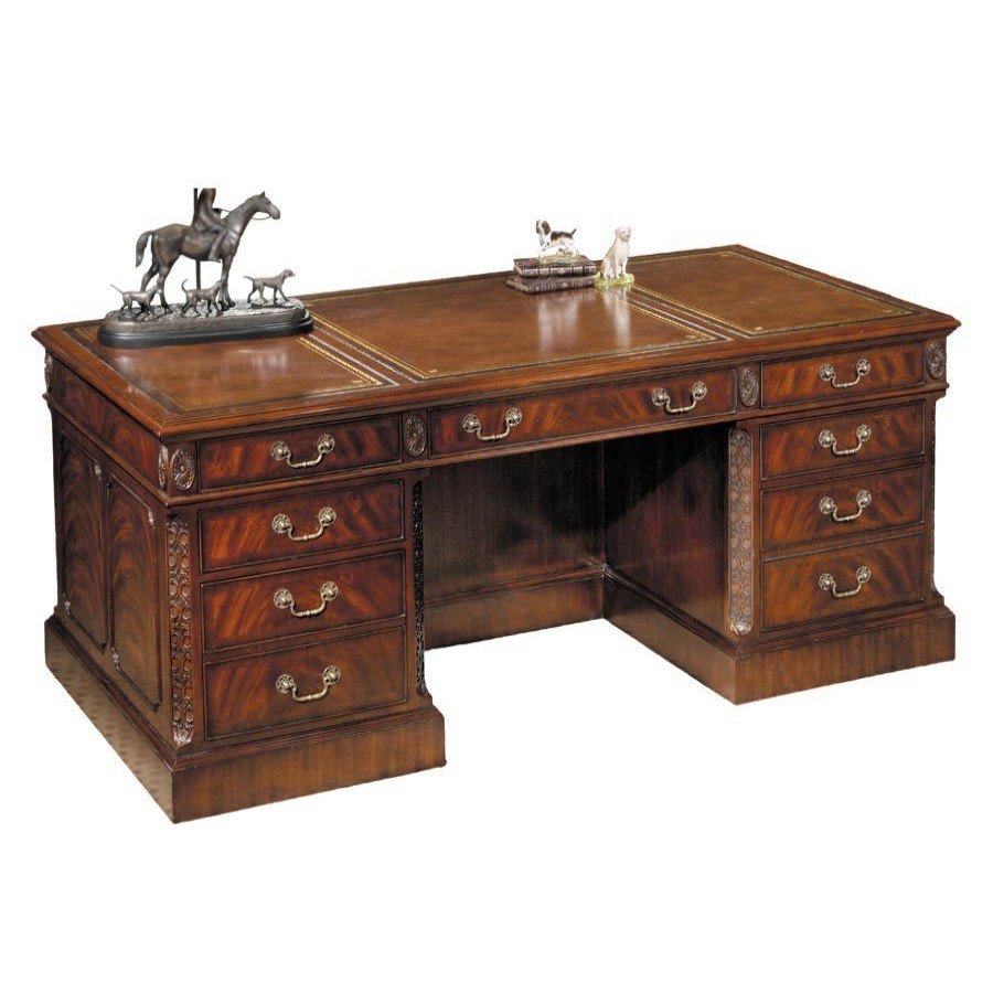 Furniture * | Scully & Scully Mahogany And Oak Executive Desk