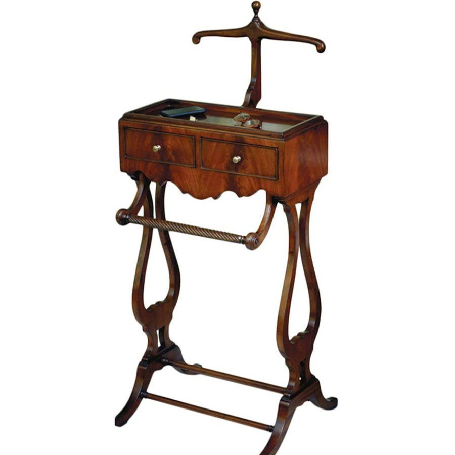 Furniture * | Scully & Scully Mahogany Two Drawer Valet Stand