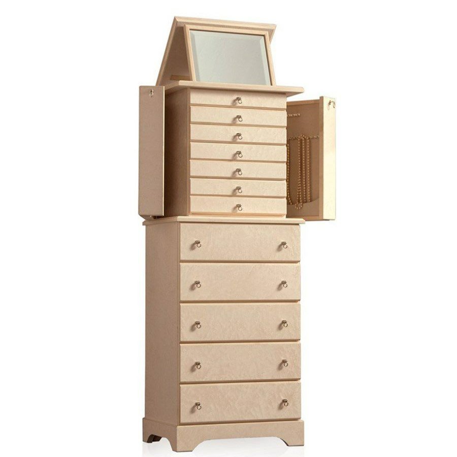 Furniture * | Scully & Scully Bird'S Eye Maple Jewelry Armoire