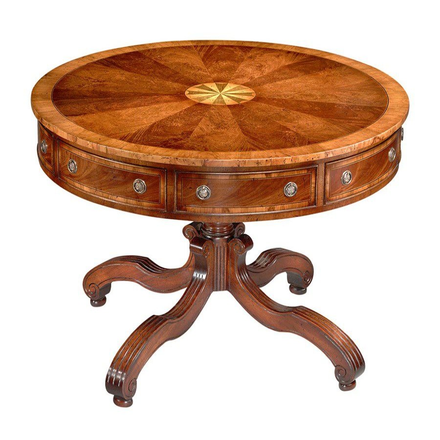 Tables * | Scully & Scully Swirl Mahogany Drum Table