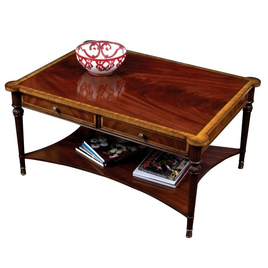 Tables * | Scully & Scully Mahogany Cocktail Table With Four Drawers