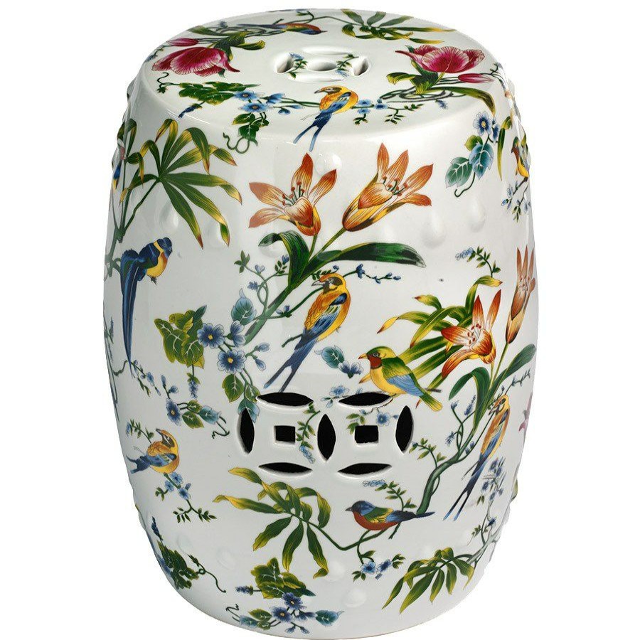 Furniture * | Scully & Scully Flowers & Birds Garden Seat