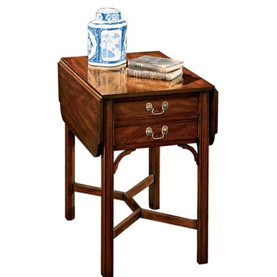 Tables * | Scully & Scully Drop-Leaf Mahogany End Table