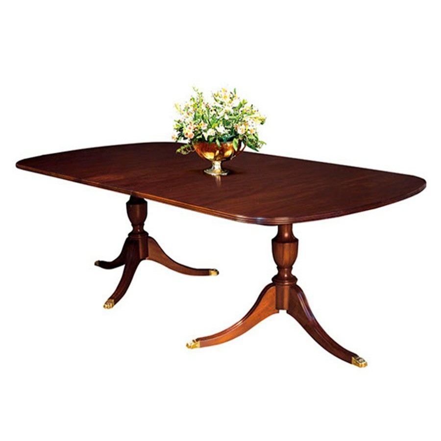 Tables * | Scully & Scully Mahogany Double Urn Pedestal Dining Table