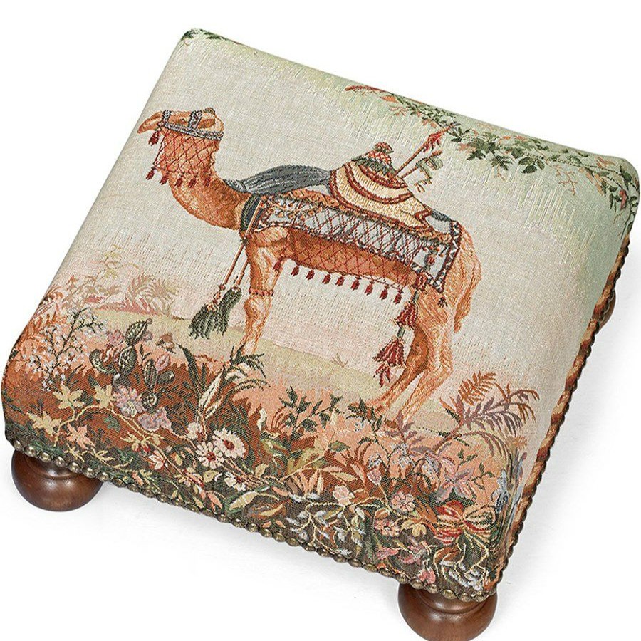 Furniture * | Scully & Scully Arabian Animal Tapestry Footstools