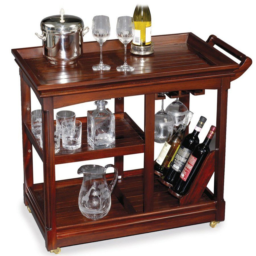 Furniture * | Scully & Scully Mahogany Bar Trolley With Brass Wheels