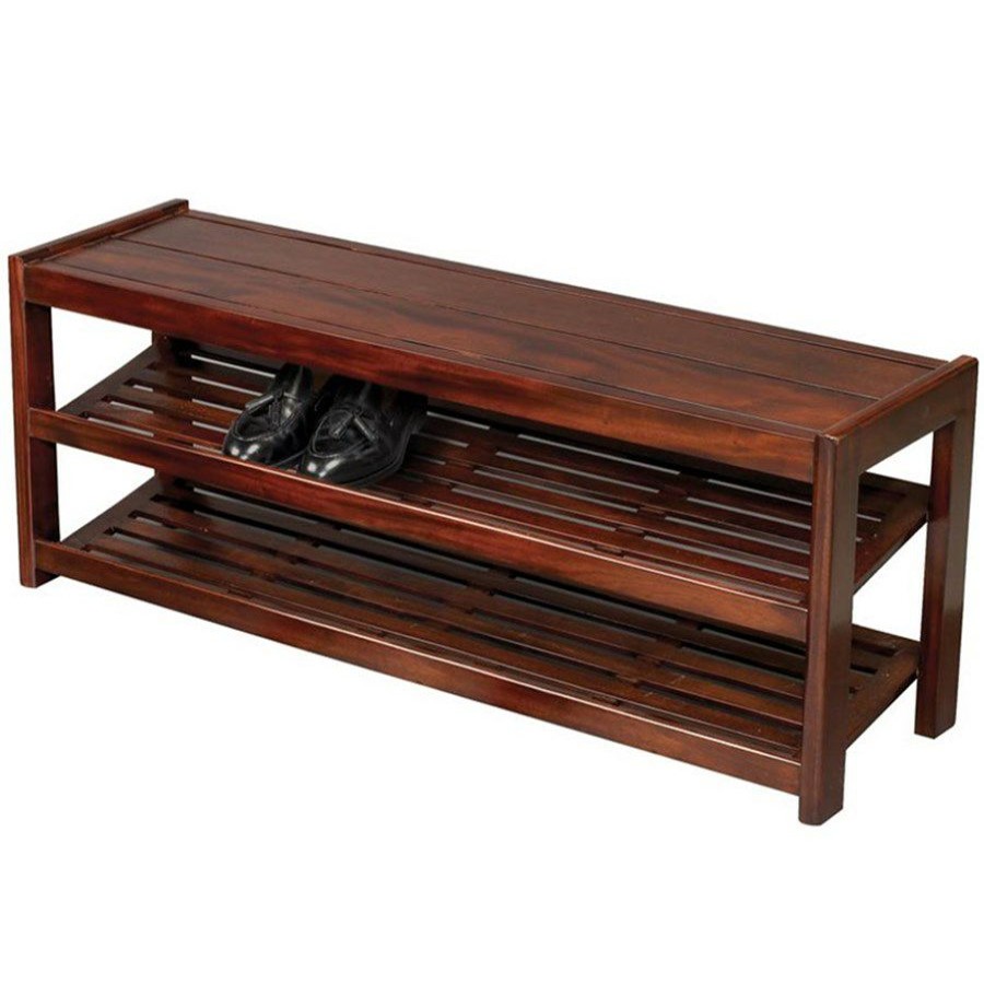 Furniture * | Scully & Scully Mahogany Shoe Rack Benches