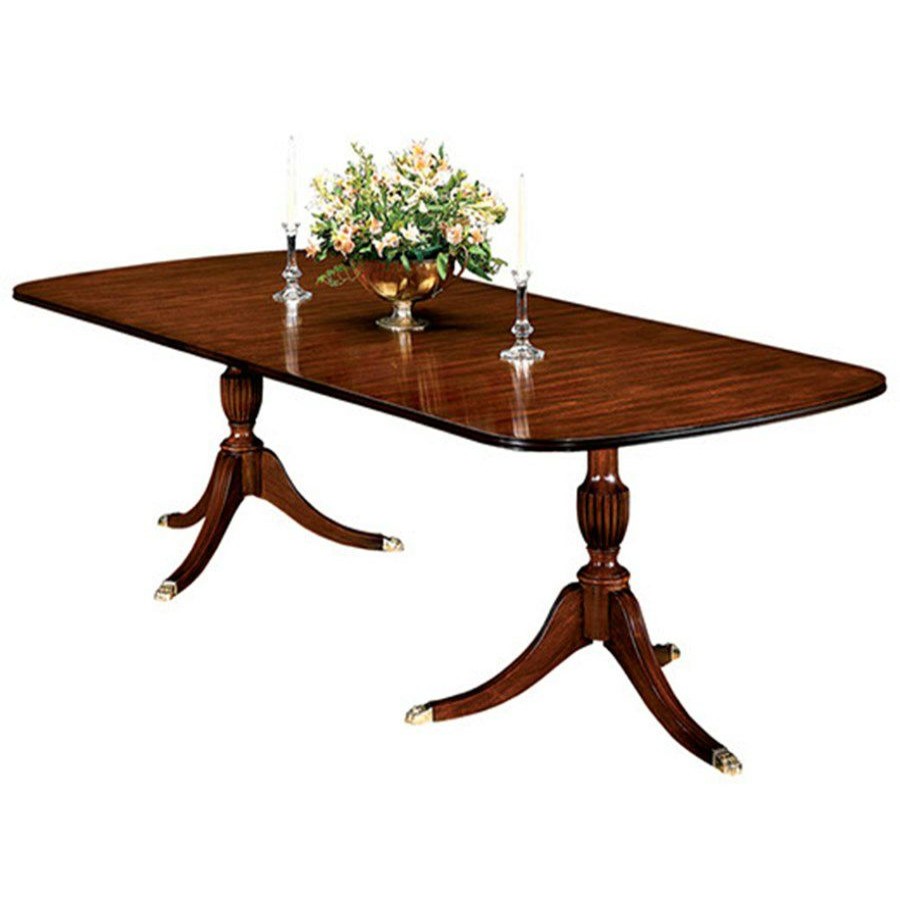 Tables * | Scully & Scully Double Pedestal Mahogany Dining Table