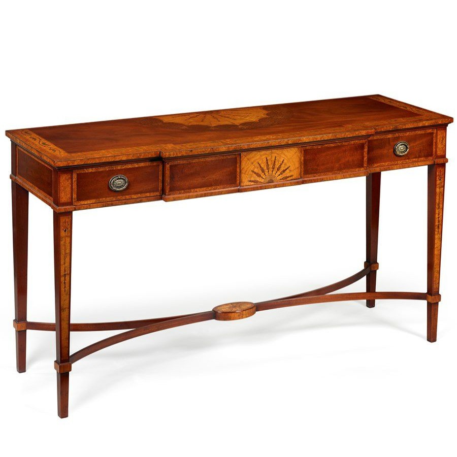 Tables * | Scully & Scully Mahogany 3-Drawer Breakfront Serving Table