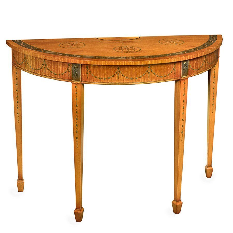 Tables * | Scully & Scully Decorated Satinwood Console Table