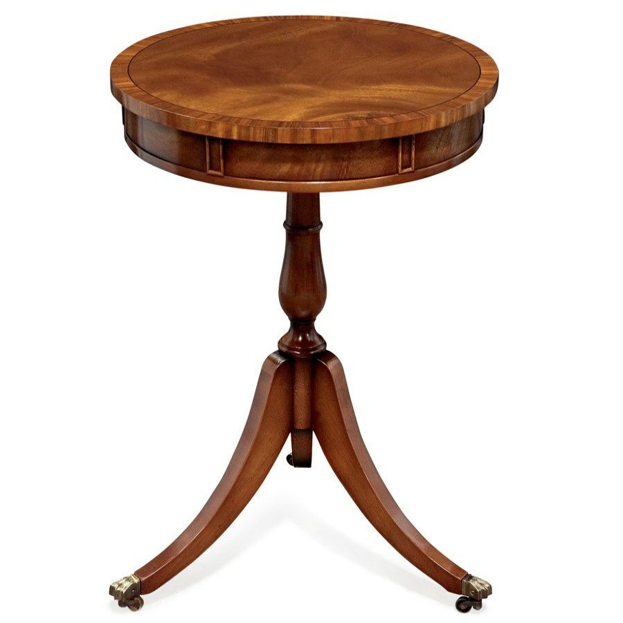 Tables * | Scully & Scully Drum Table Mahogany With Rose Banding