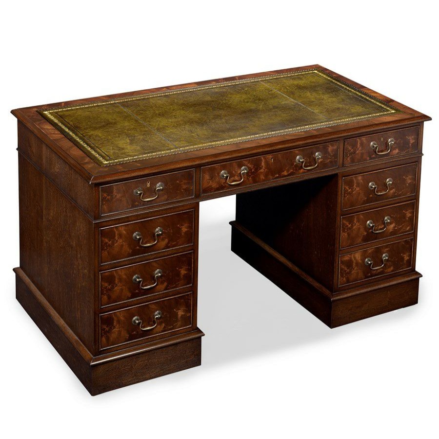 Furniture * | Scully & Scully Mahogany Pedestal Desk