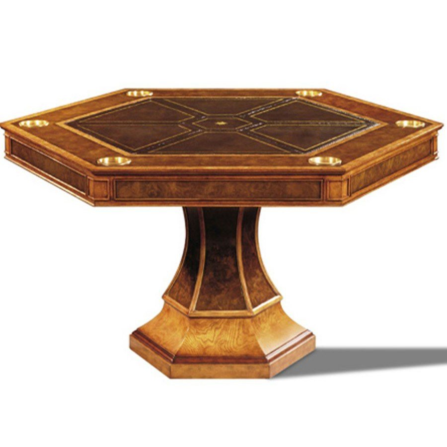 Tables * | Scully & Scully Walnut Hexagonal Game Table