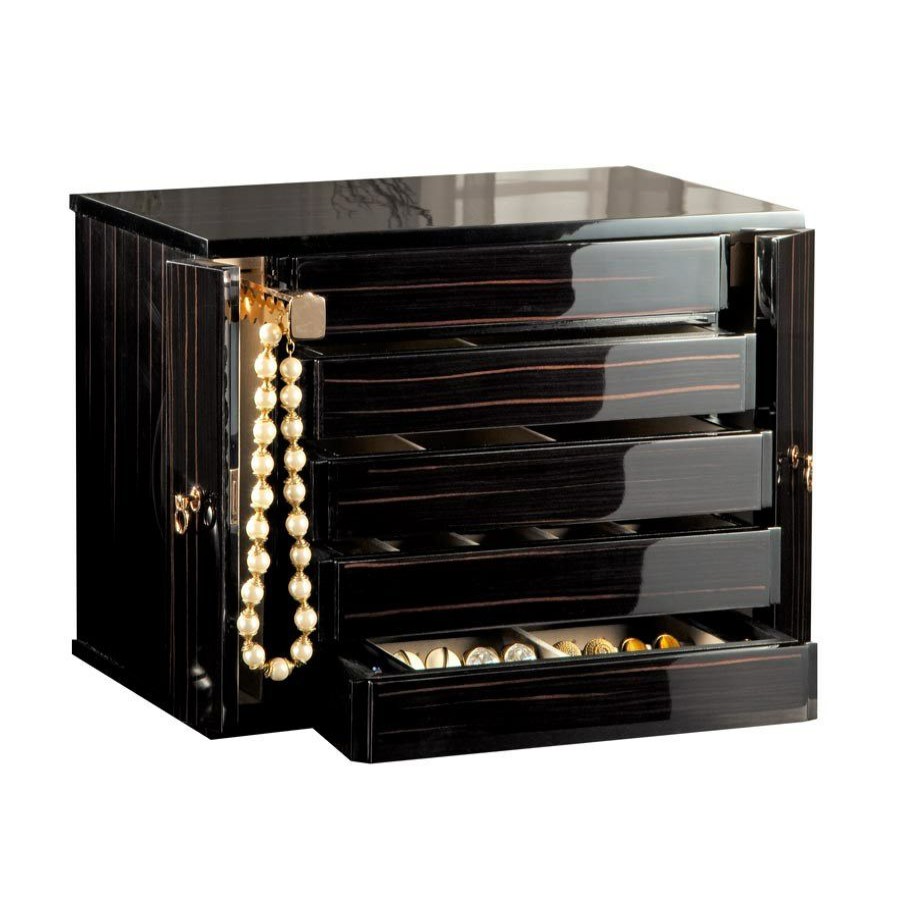 Furniture * | Scully & Scully Oro Nero Polished Jewel Chest, Ebony