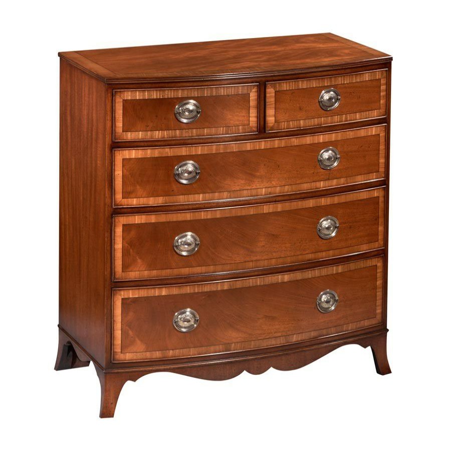 Furniture * | Scully & Scully Mahogany Bowfront Chest Satinwood