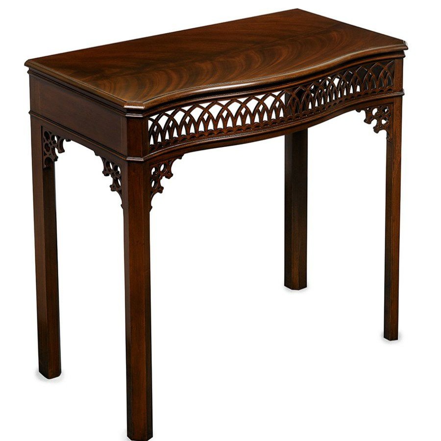 Tables * | Scully & Scully Mahogany Openwork Serpentine Console Table