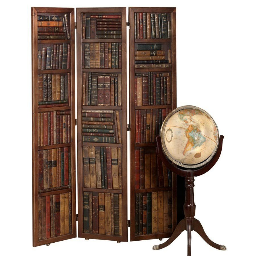 Furniture * | Scully & Scully Leather Books Motif Screen