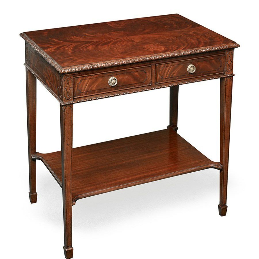 Tables * | Scully & Scully Flame Mahogany Side Table With Tier