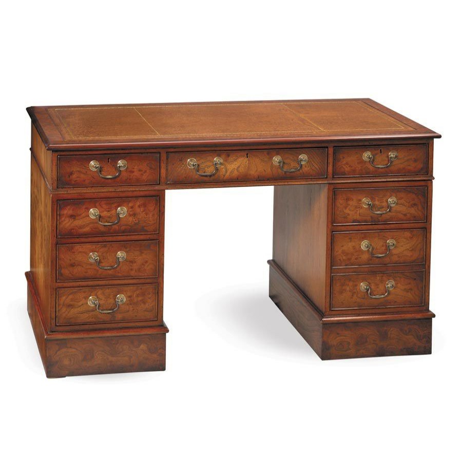 Furniture * | Scully & Scully Burr Elm Pedestal Desks