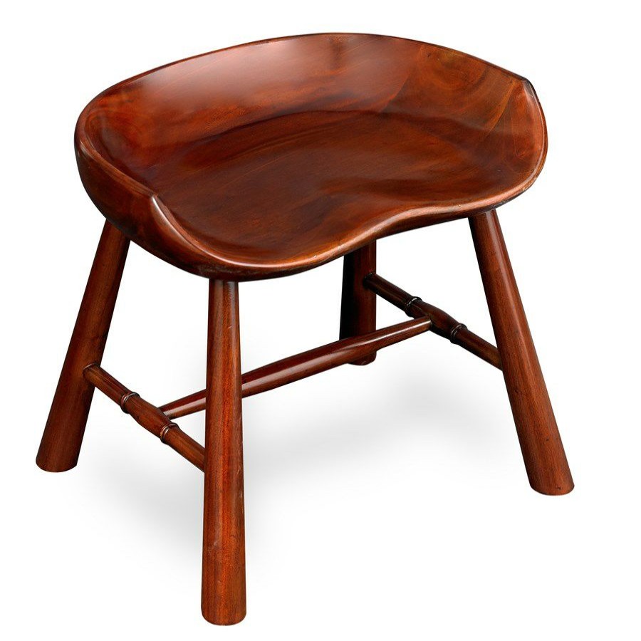 Furniture * | Scully & Scully Mahogany Milking Stool