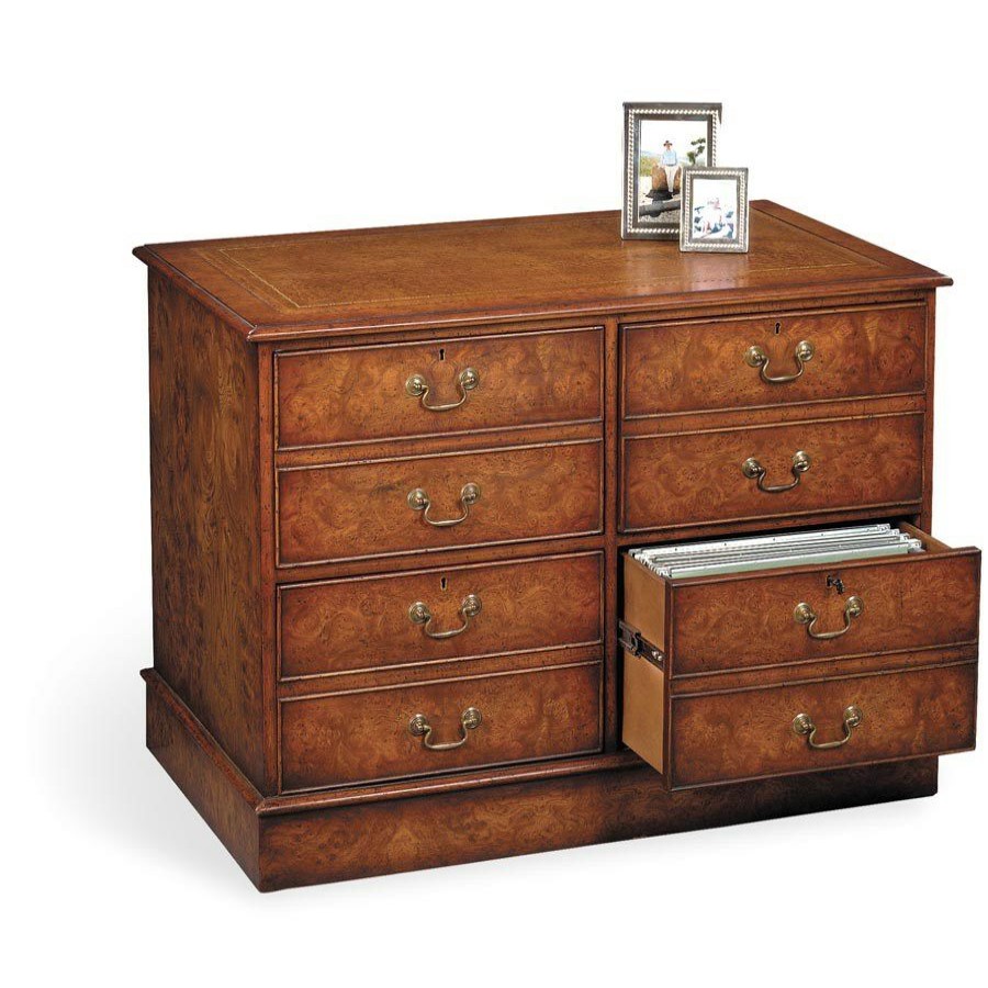 Furniture * | Scully & Scully Burr Elm Four Drawer File Cabinet