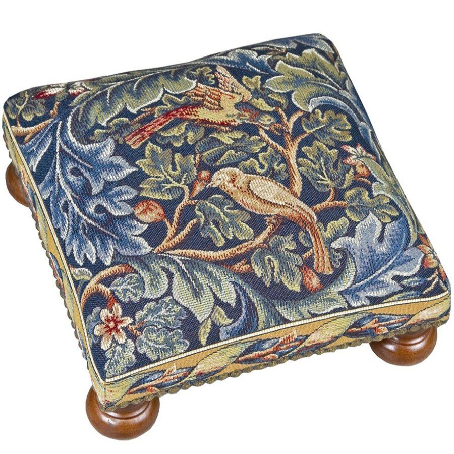 Furniture * | Scully & Scully Birds & Acanthus Tapestry Footstool