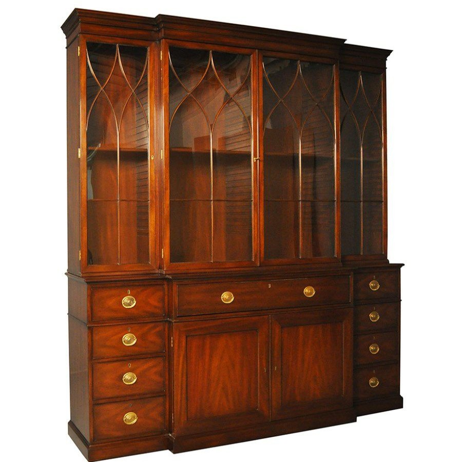 Furniture * | Scully & Scully Mahogany Breakfront China Cabinet