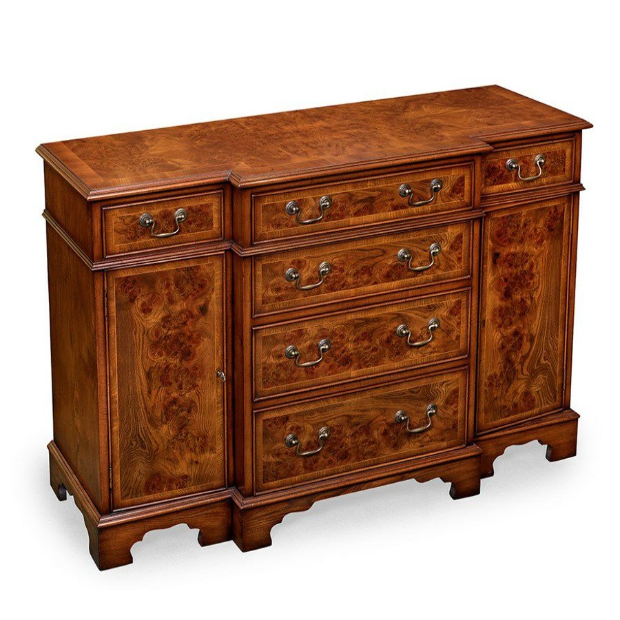 Furniture * | Scully & Scully Burr Elm Breakfront Sideboard