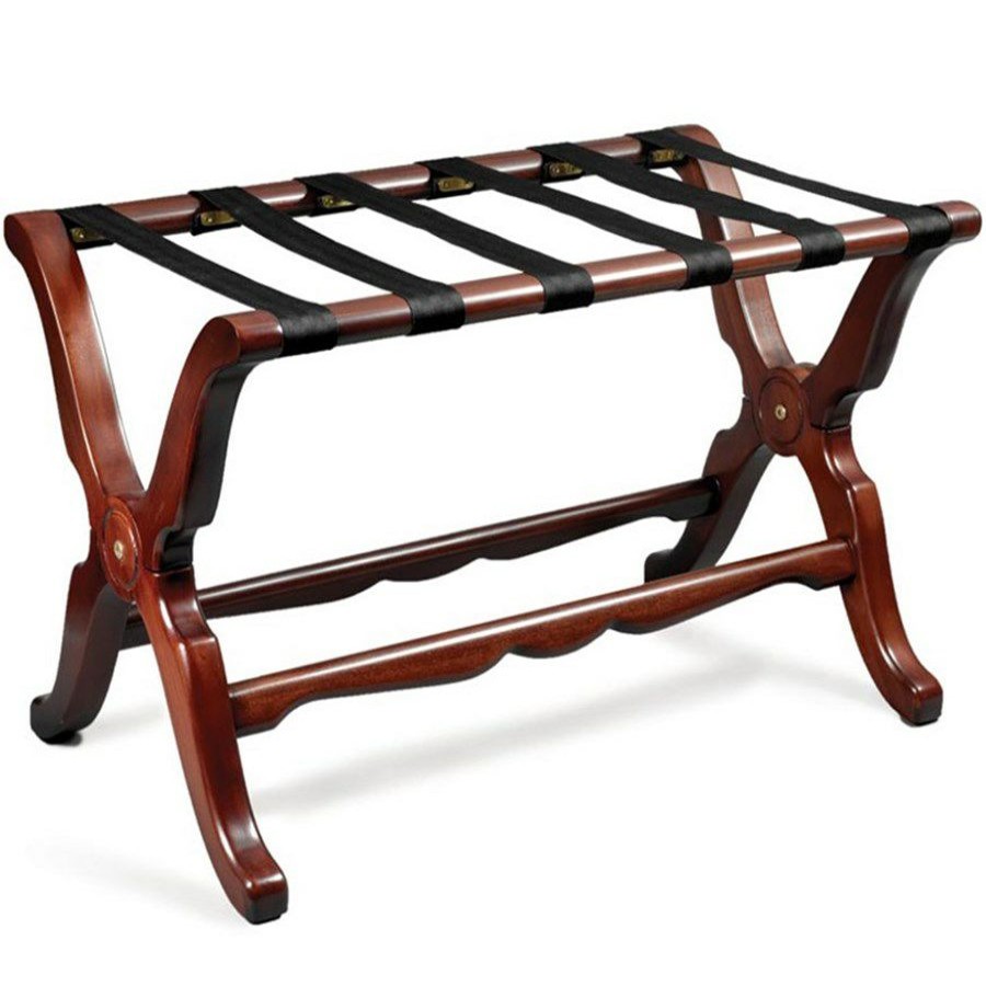 Furniture * | Scully & Scully Extra-Long Mahogany Luggage Racks