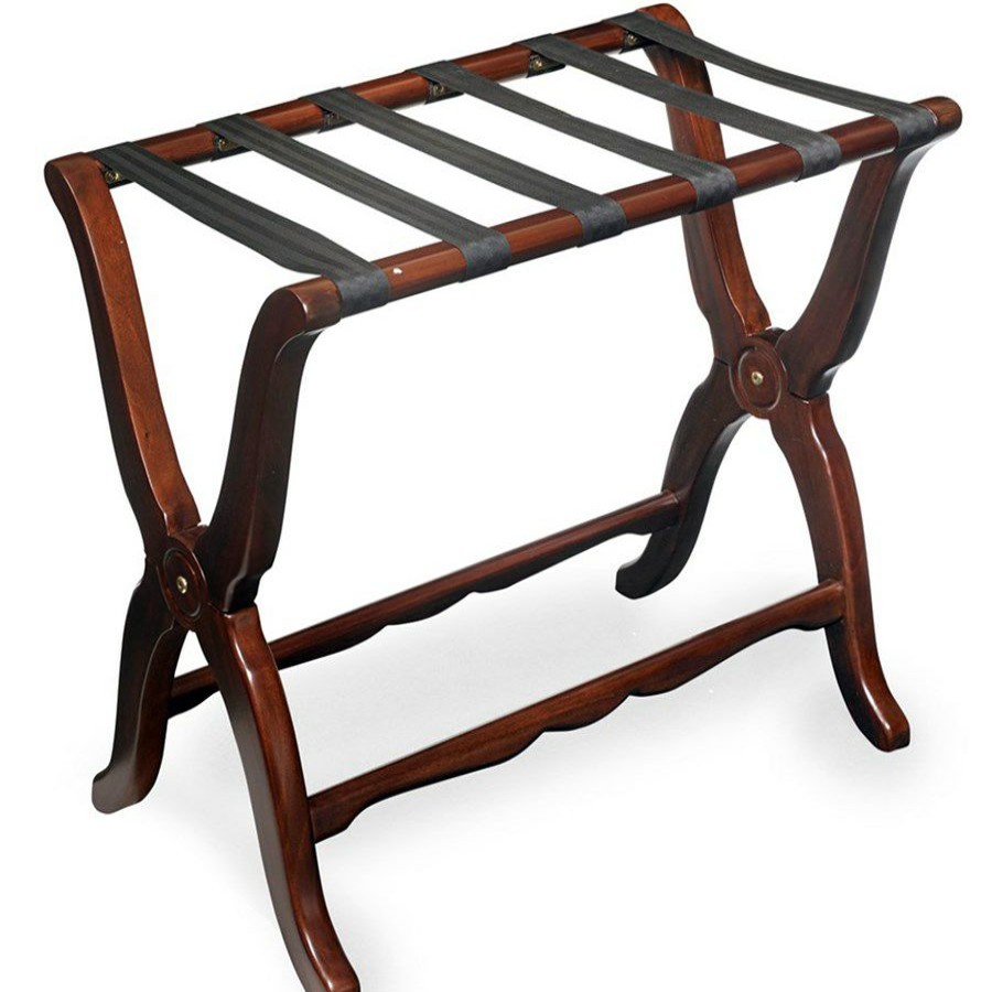 Furniture * | Scully & Scully Extra-Long Mahogany Luggage Racks