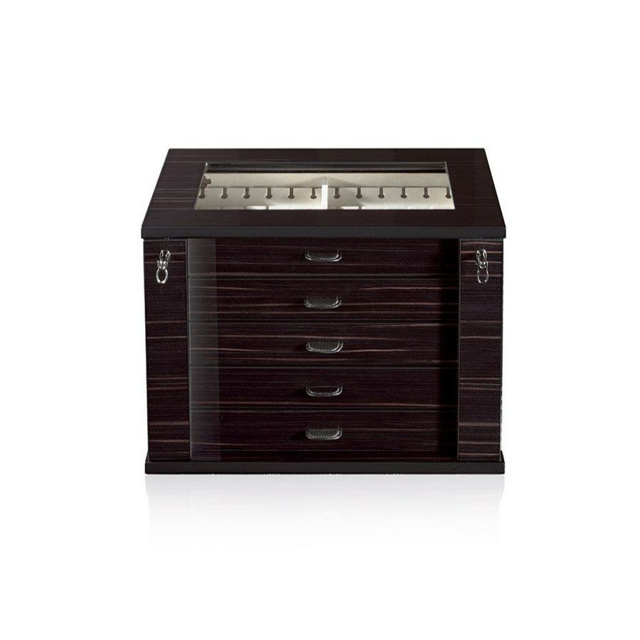 Furniture * | Scully & Scully Ebony Fifty Four-Cufflink Chest