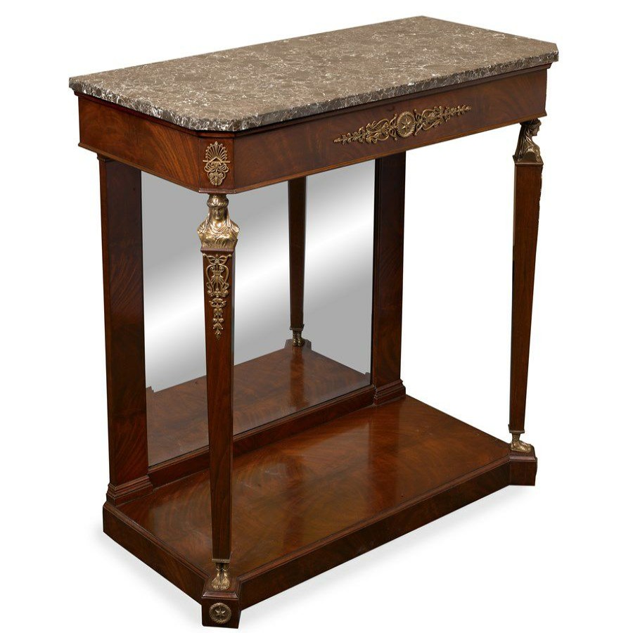 Tables * | Scully & Scully Mirrored Mahogany Hall Console Table