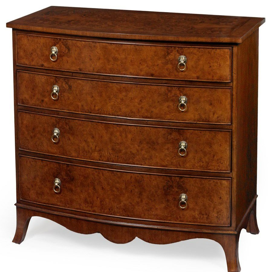 Furniture * | Scully & Scully Walnut Bowfront Chest