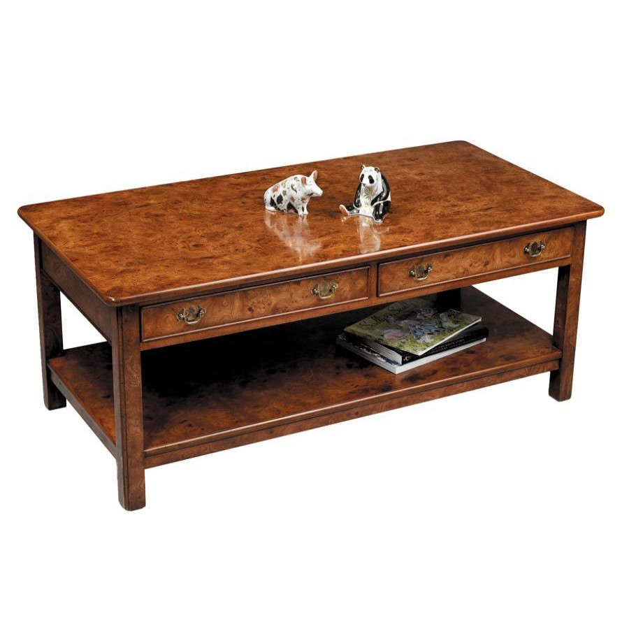 Tables * | Scully & Scully 2-Drawer 2-Tier Coffee Table Elm