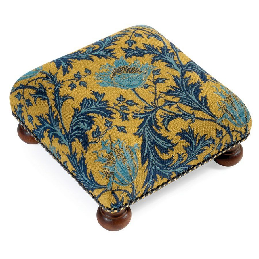 Furniture * | Scully & Scully Anemone Gold And Blue Footstool