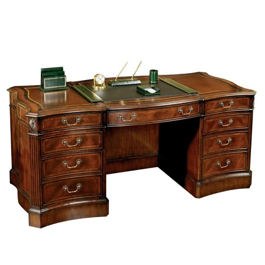 Furniture * | Scully & Scully Mahogany Serpentine Desk