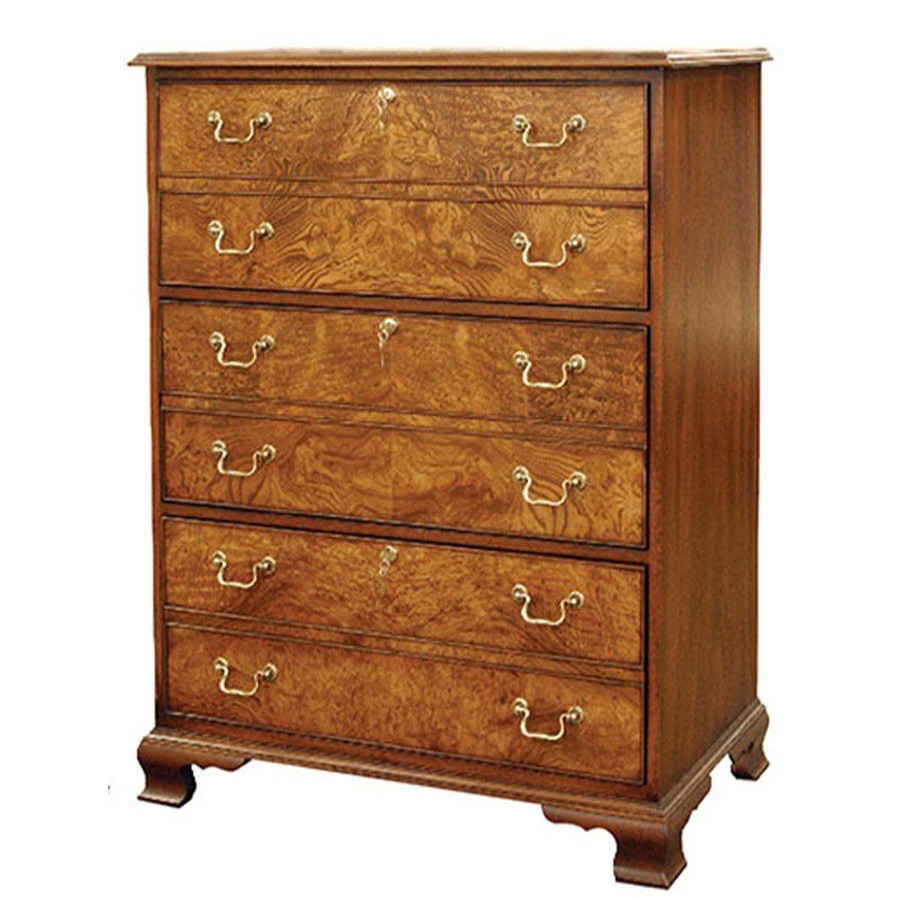 Furniture * | Scully & Scully Burl Olive & Mahogany Three-Drawer Filing Cabinet