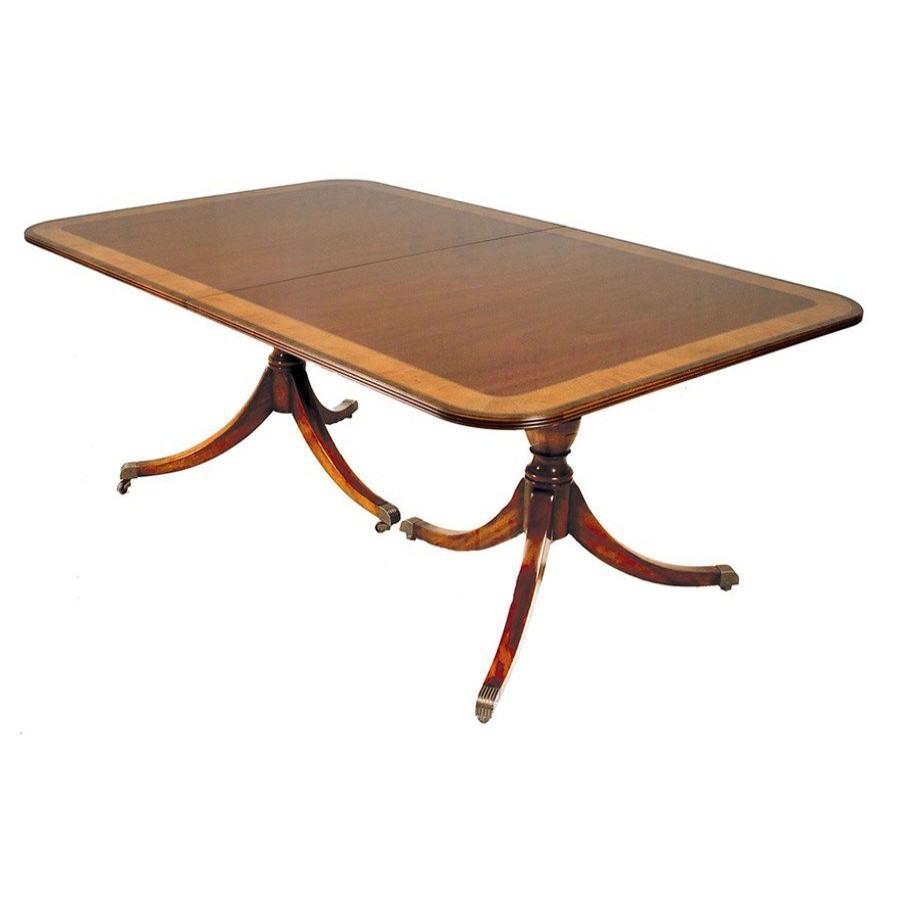 Tables * | Scully & Scully Dining Table With Yew & Walnut Burl Banding