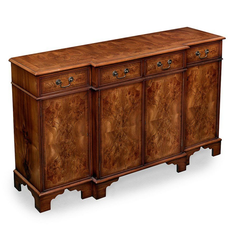 Furniture * | Scully & Scully Burr Elm Extra Large Breakfront Sideboard